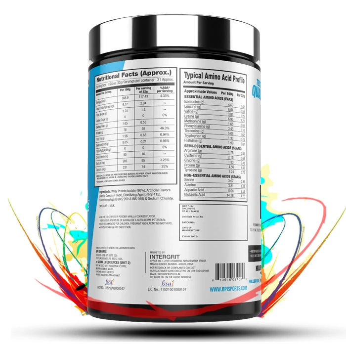 BPI Sports ISO HD Isolate Protein Whey back